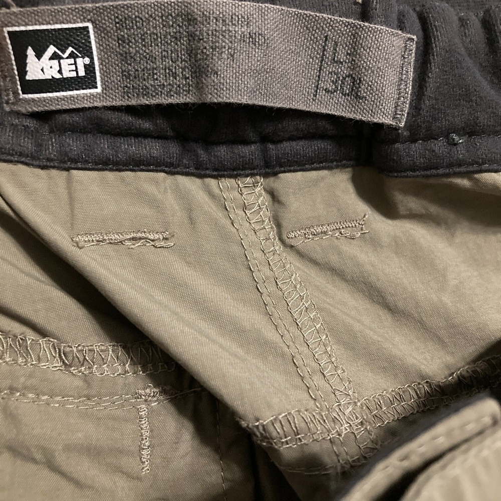 REI Sahara Convertible Pants Mens L Nylon Cargo Elastic Waist Hiking Gorpcore - Picture 3 of 9